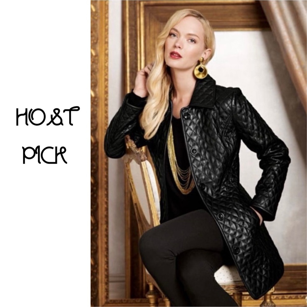 Neiman Marcus Black Quilted Leather Jacket